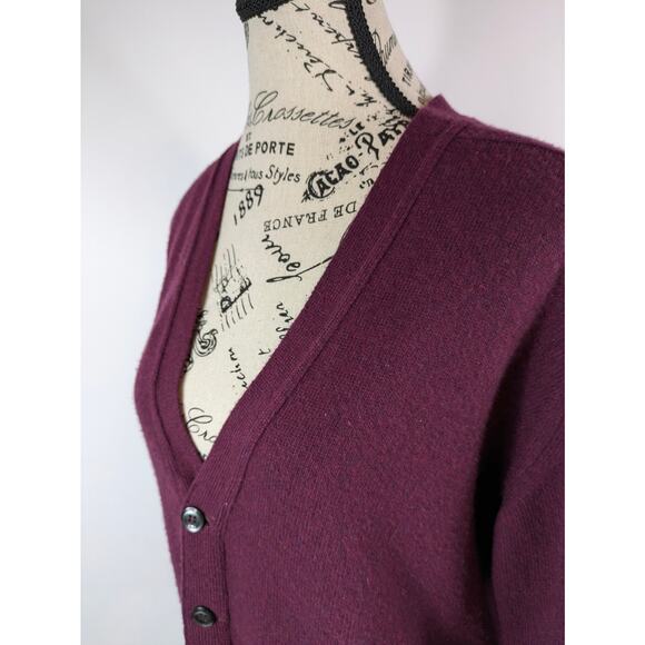 Selfridges London Womens M Cardigan Sweater UK 40 100% Pure Cashmere Red Maroon - Picture 5 of 11